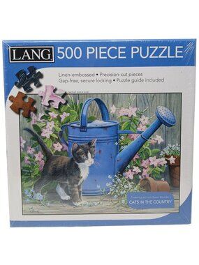 Lang 500 Pc Puzzle Cats In The Country  Susan Bourdet New #S-5